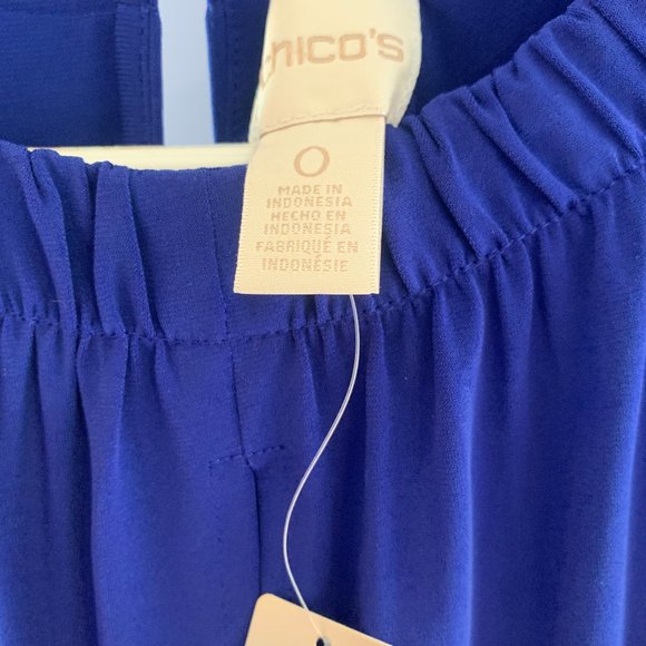 NWT Royal Blue Chicos Fringed-Hem Dress, Size 1 (comparable to small or 4) - Picture 10 of 15